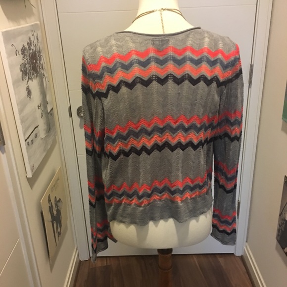 Torrid Chevron Pointelle Knit Drape Front Cardigan - Picture 5 of 8